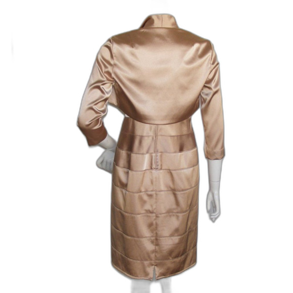 ADRIANNA PAPELL Dress Set, 6, Golden Bronze, Bolero Jacket, 2 piece, Evening - Picture 5 of 14